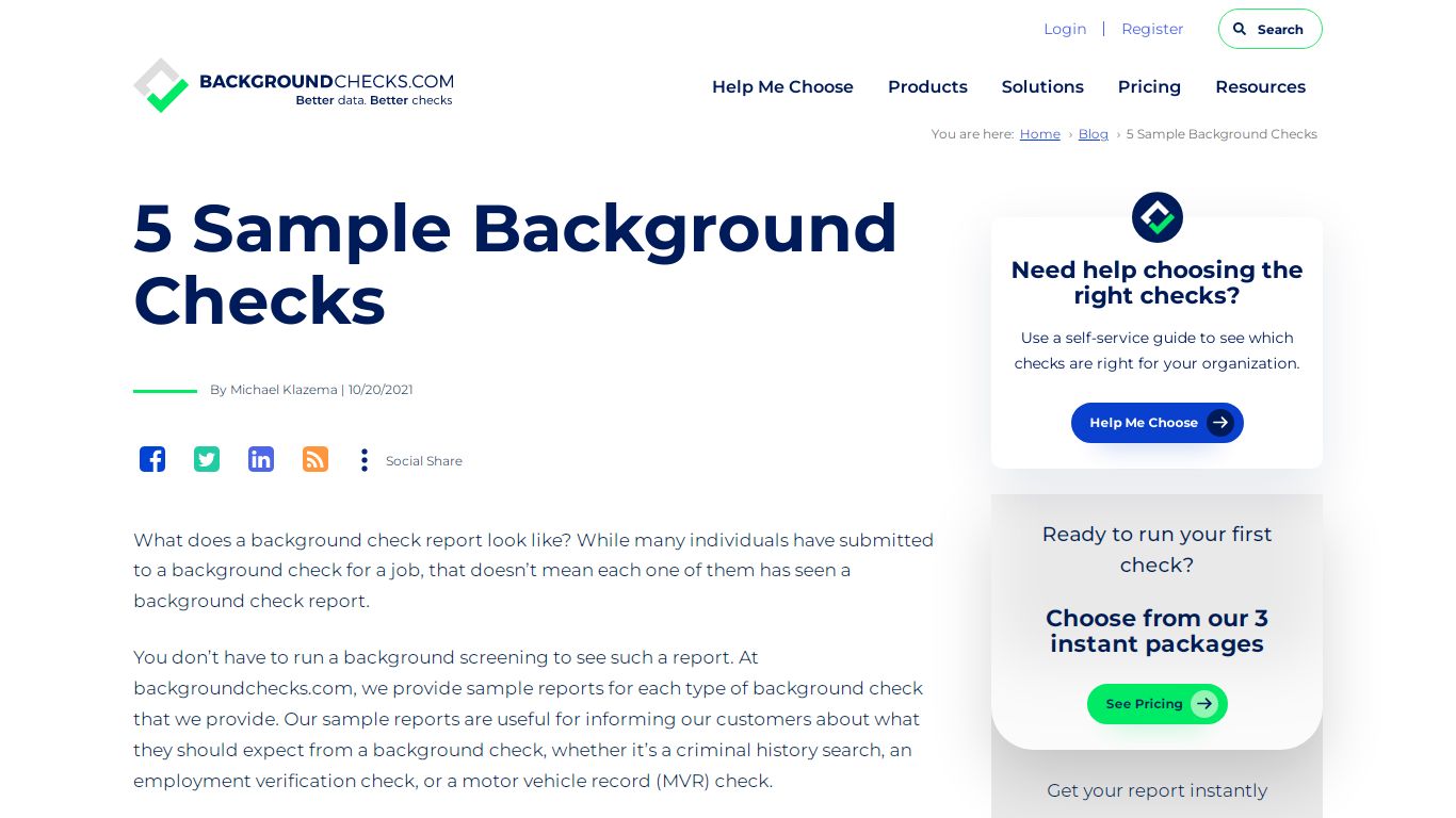 5 Sample Background Checks